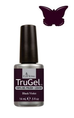 EzFlow  TruGel Black Violet Эластичный растворяемый гелевый лак во флаконе с кисточкой «Темный фиолетовый»14 мг.